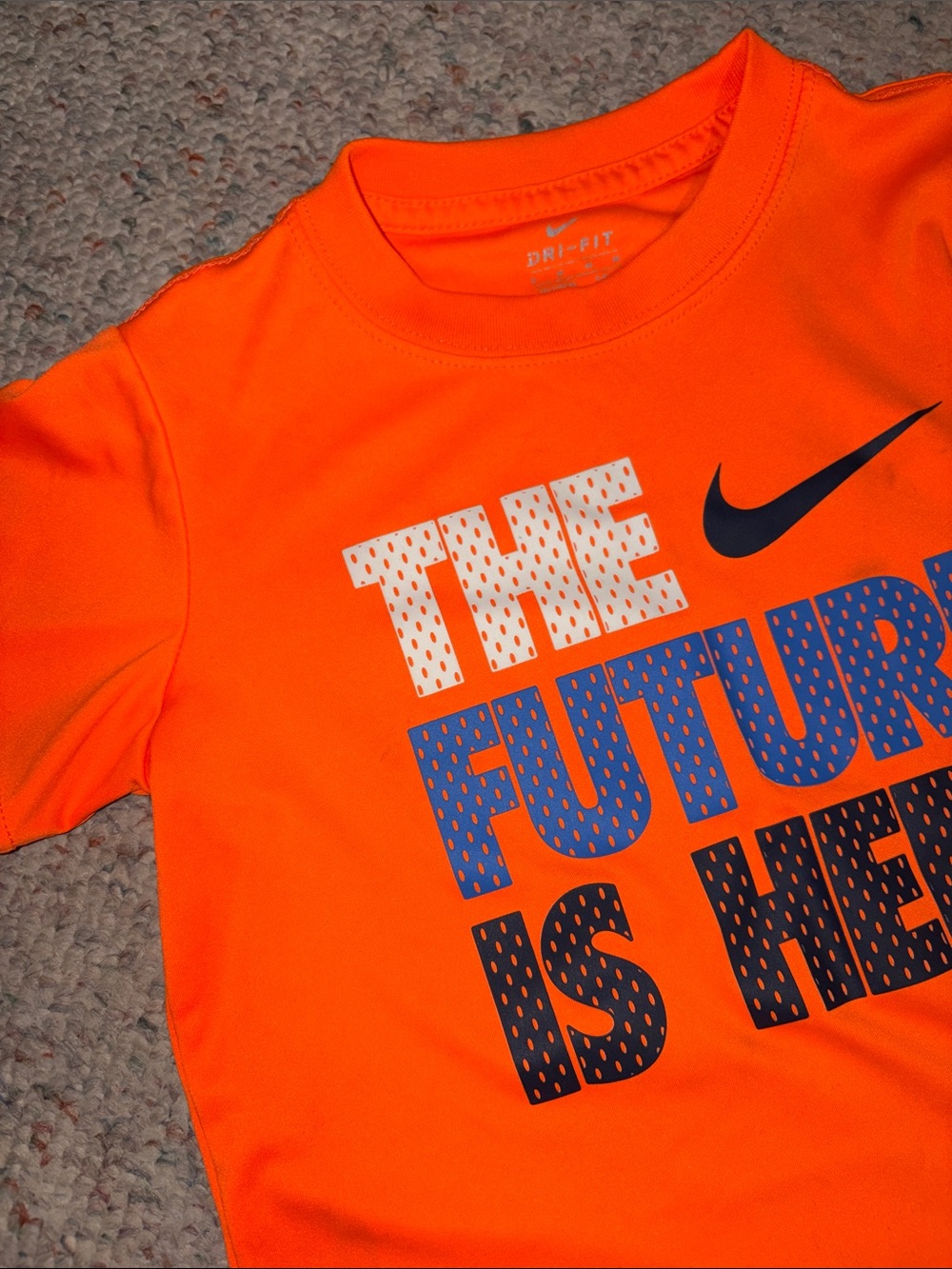 Nike Orange Short Sleeve 'The Future Is Here' Graphic Tee - Picture 7 of 9